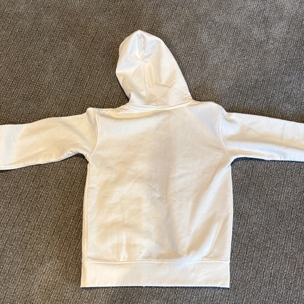Jordan White Kids Zip-Up Hoodie with Black Jumpman - Picture 5 of 5